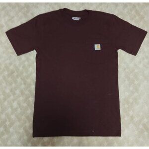 Carhartt T Shirt Men's XS Maroon Heavyweight Pocket Tee Relaxed Fit